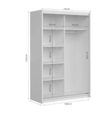 Armario de correderas modelo Kario  de 140cm  en Blanco