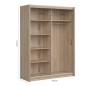 Armario 2 Puertas Correderas Kario (160cm) Oak Sonoma