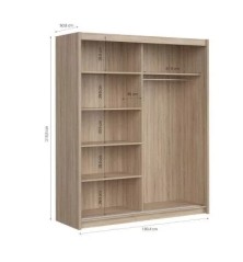 Armario de correderas modelo Kario de 180 cm en Oak Sonoma
