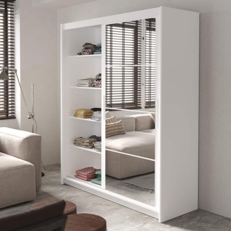 Armario de correderas modelo Kario de 180 cm en Blanco