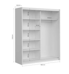Armario de correderas modelo Kario de 180 cm en Blanco