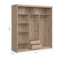 Armario de correderas modelo Kario de 200 cm en Oak Sonoma