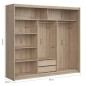 Armario de correderas modelo Kario de 240 cm en Oak Sonoma Armario de correderas modelo Kario de 240 cm en Oak Sonoma