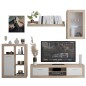 Mueble de Salón Comedor Barcelona  Color Roble Sonoma y blanco