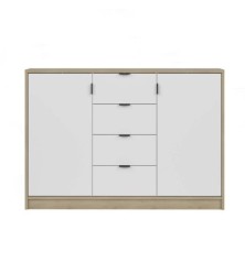 Aparador 2 Puertas + 4 Cajones Nepon oak-blanco