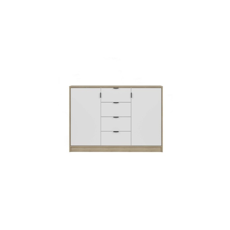 Aparador 2 Puertas + 4 Cajones Nepon oak-blanco