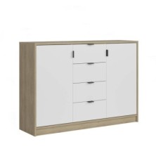 Aparador 2 Puertas + 4 Cajones Nepon oak-blanco