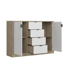 Aparador 2 Puertas + 4 Cajones Nepon oak-blanco