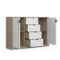 Aparador 2 Puertas + 4 Cajones Nepon oak-blanco