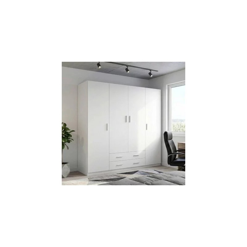 Armario 4 Puertas + 2 Cajones Mupo Blanco