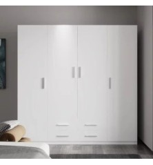 Armario 4 Puertas + 2 Cajones Mupo Blanco