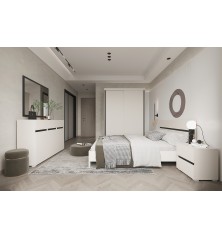 Dormitorio mod. London cabecero y dos mesitas