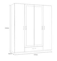 Armario W17 4 ptas. 1 cajón espejo  Mauvella