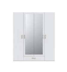 Armario W17 4 ptas. 1 cajón espejo Blanco