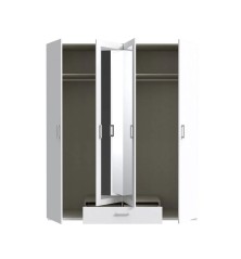 Armario W17 4 ptas. 1 cajón espejo Blanco