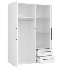 Armario W19 3 ptas 2 cajones blanco