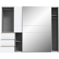 Armario Tokio 250x201 Puertas Correderas Blanco con Espejo y Cajonera | Máxima Capacidad