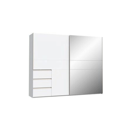 Armario Tokio 250x201 Puertas Correderas Blanco con Espejo y Cajonera | Máxima Capacidad