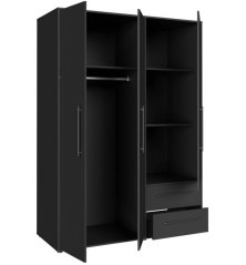 Armario W19 3 ptas. 2 cajones  negro mate