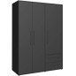 Armario W19 3 ptas. 2 cajones negro mate Armario W19 3 ptas. 2 cajones negro mate