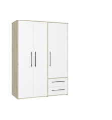 Armario W19 3 ptas. 2 cajones roble y blanco