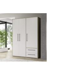 Armario W19 3 ptas. 2 cajones roble y blanco