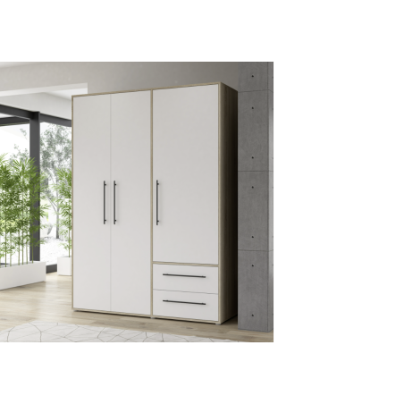 Armario W19 3 ptas. 2 cajones roble y blanco