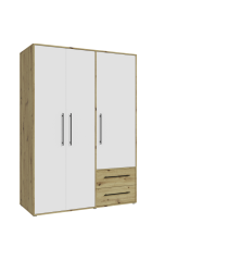 Armario W19 3 ptas 2 cajones artisan blanco