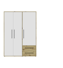 Armario W19 3 ptas 2 cajones artisan blanco