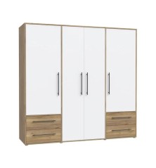 Armario W19 4 Ptas. 4 Cajones 206cm Artisan blanco