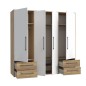 Armario W19 4 Ptas. 4 Cajones 206cm Artisan blanco Armario W19 4 Ptas. 4 Cajones 206cm Artisan blanco