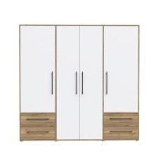 Armario W19 4 Ptas. 4 Cajones 206cm Artisan blanco