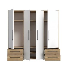 Armario W19 4 Ptas. 4 Cajones 206cm Artisan blanco