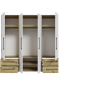 Armario W19 4 Ptas. 4 Cajones 206cm Artisan blanco Armario W19 4 Ptas. 4 Cajones 206cm Artisan blanco