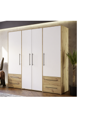 Armario W19 4 Ptas. 4 Cajones 206cm Artisan blanco