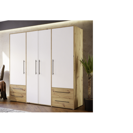 Armario W19 4 Ptas. 4 Cajones 206cm Artisan blanco