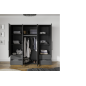 Armario W19 4 Ptas. 4 Cajones 206cm Negro mate