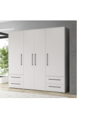 Armario W19 4 Ptas. 4 Cajones 206cm Blanco