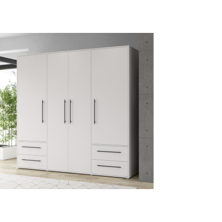 Armario W19 4 Ptas. 4 Cajones 206cm Blanco