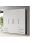 Armario W19 4 Ptas. 4 Cajones 206cm Blanco Armario W19 4 Ptas. 4 Cajones 206cm Blanco