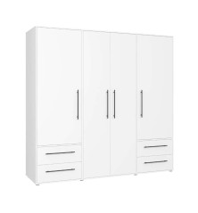 Armario W19 4 Ptas. 4 Cajones 206cm Blanco