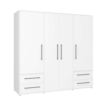 Armario W19 4 Ptas. 4 Cajones 206cm Blanco