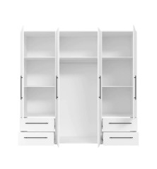 Armario W19 4 Ptas. 4 Cajones 206cm Blanco