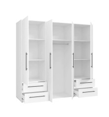 Armario W19 4 Ptas. 4 Cajones 206cm Blanco