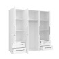 Armario W19 4 Ptas. 4 Cajones 206cm Blanco Armario W19 4 Ptas. 4 Cajones 206cm Blanco