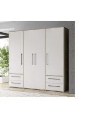 Armario W19 4 Ptas. 4 Cajones 206cm Roble blanco