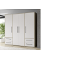 Armario W19 4 Ptas. 4 Cajones 206cm Roble blanco Armario W19 4 Ptas. 4 Cajones 206cm Roble blanco