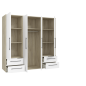 Armario W19 4 Ptas. 4 Cajones 206cm Roble blanco Armario W19 4 Ptas. 4 Cajones 206cm Roble blanco