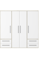 Armario W19 4 Ptas. 4 Cajones 206cm Roble blanco