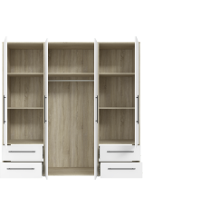 Armario W19 4 Ptas. 4 Cajones 206cm Roble blanco